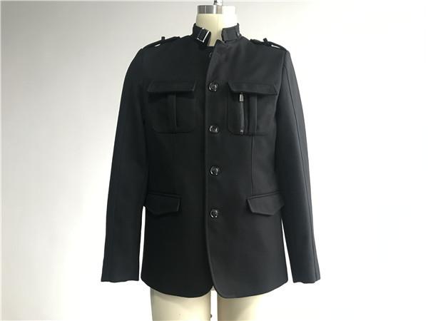 Buy cheap Black Color Cavalry Twill Mens Medium Trench Coat 4 Pockets Button Through TW78639 from wholesalers