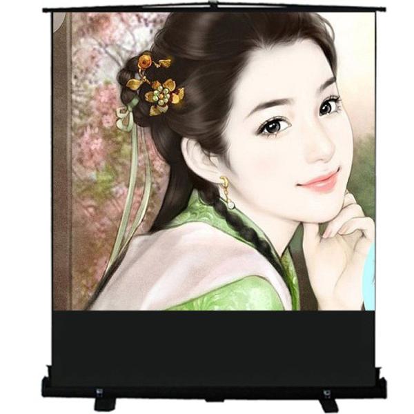 Buy cheap 100" 4:3 floor free standing projection projector screen HD 3D TV home theater matte white from wholesalers