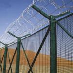 Powder Coated 75mm X 12.5mm Airport Security Fencing Razor Barbed Anti Climb