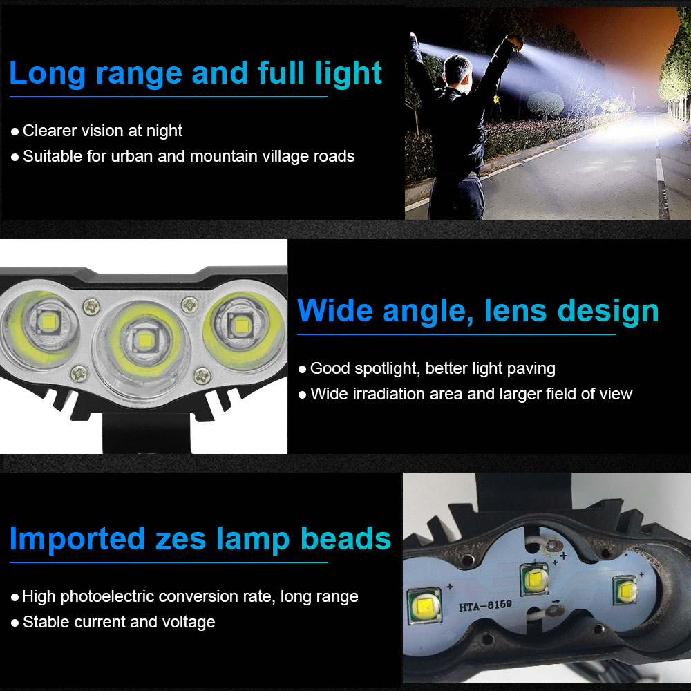 Owl Design 3 Beam White Steady Universal Motoecycle LED Spotlight