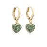 Buy cheap Micro Insert 18k Gold Plated Jewelry Earrings Full Rhinestone Gold Heart Hoop Earrings from wholesalers