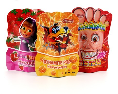 Food grade Bottom gusset Printed Heat Seal shape Plastic Bag For Candy Packing