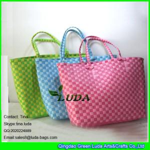 China LUDA customized pp woven strap shopping bag cheap promotion straw bag on sale
