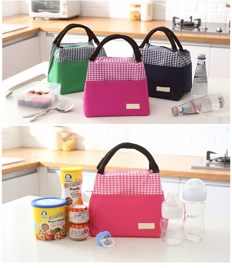 Leakproof White Striped Oxford Thermal Cooler Bag