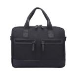 Nylon Black Shoulder Mens Leather Laptop Bag 15.6 Inch