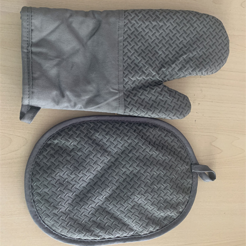 BSCI Cotton Lining Silicone Oven Gloves For Kitchen