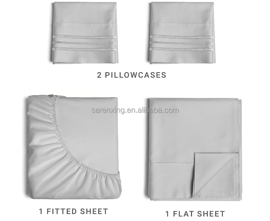 Pillowcase Duvet Cover Sets 100% Cotton Comforter Bed Set for Luxury Hotel Home Bedding