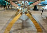 Low Key Luxury 150*90cm Stainless Steel Marble Dining Table