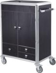 Plastic Hotel Room Service Trolley Rubber Wear Resistant Wheels