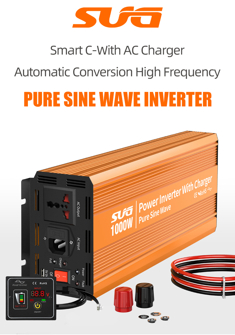 24v 48v Off Grid Solar Power Inverter 1kw 1000W Pure Sine Wave Inverter With Charge