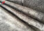 Upholstery 100% Polyester Brushed Fabric , Gray Printed Sofa Velvet Fabric