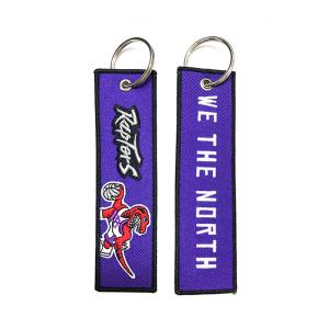 Wholesale 4 Inch Width Embroidered Key Chain , Custom Embroidered Keyring Yarn Twill Material from china suppliers