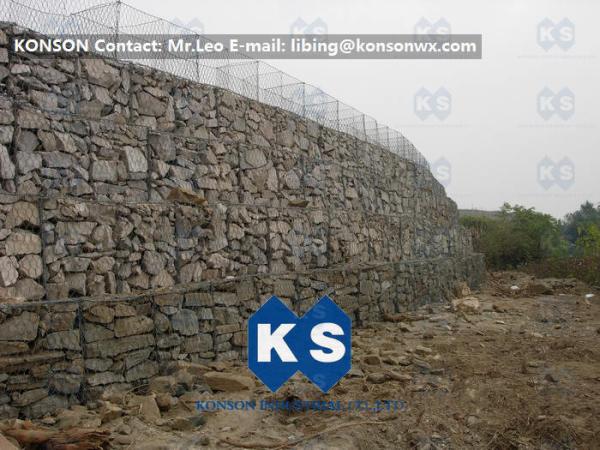 Twisted Hexagonal Hot-Dip Galvanized Gabion Retaining Wall , Plastic Coated