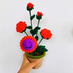 New Creative Luxury Handmade Crochet Knitting Plants Flowers Handicraft Home