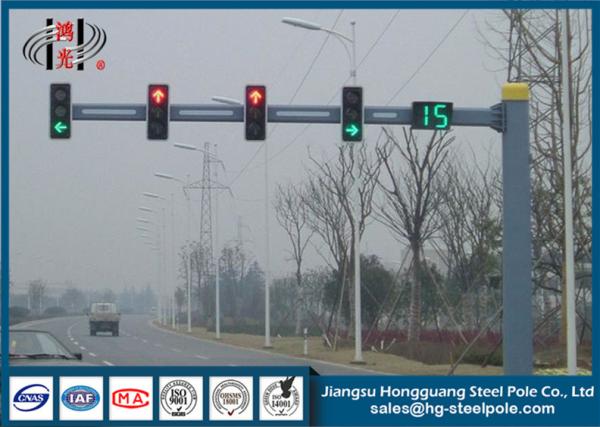 Buy cheap Hot Dip Galvanized Traffic Light Pole , Single Arm Traffic Signal Pole from wholesalers