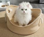 Anti Anxiety Indoor Rattan Cat Bed Round Soft Litter Mat Cushion For Pets