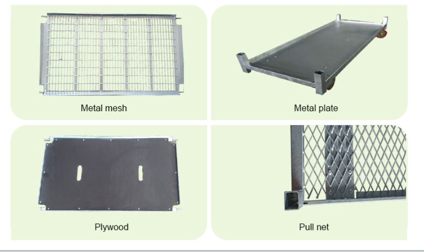 Metal Mesh Danish Flower Trolley Hot Dip Galvanizing For Warehouse