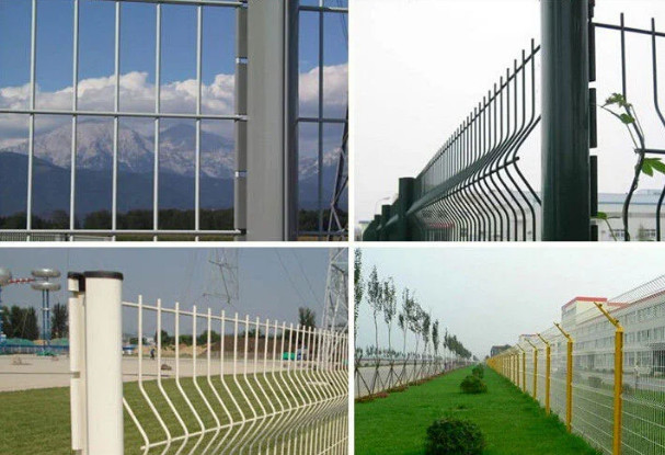 PVC Coated 50*200mm 3d Panel Fence With Round Post