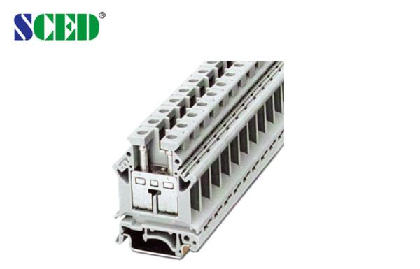 Quality 101A 800V 25mm2 Rail Mounted Terminal Blocks Brass 12.2mm Width for sale