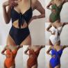 Buy cheap Solid Color Ladies One Piece Swimsuit Chest Tether Sexy Bathing Suits One Piece from wholesalers