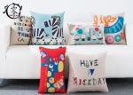 Cute Cartoon Anamal Throw Silk Cotton Pillow Linen Decorative Cushion Cover