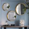 Buy cheap Aluminium Framed Golden Black Bathroom Mirror with Modern Square and Round Design from wholesalers