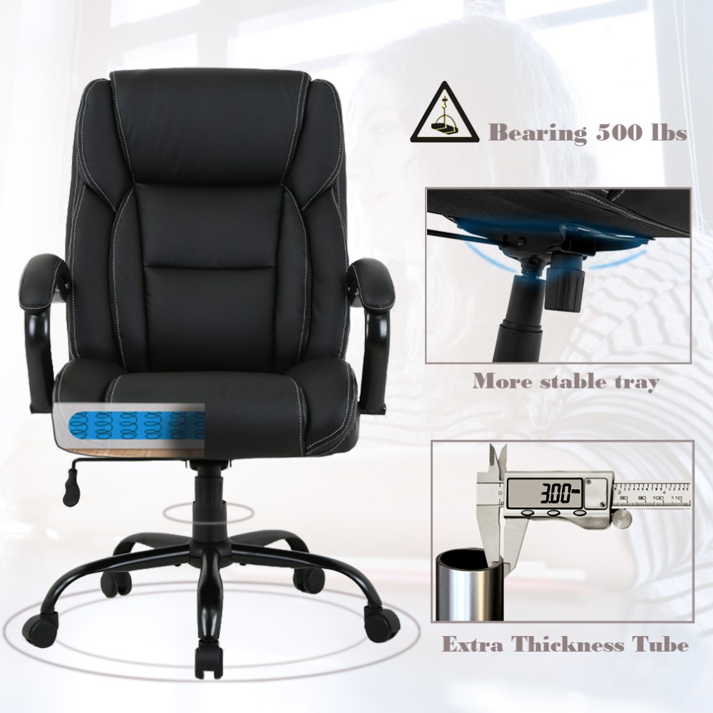 High-Back Ergonomic PU Desk Task Executive Chair Big and Tall Office Chair