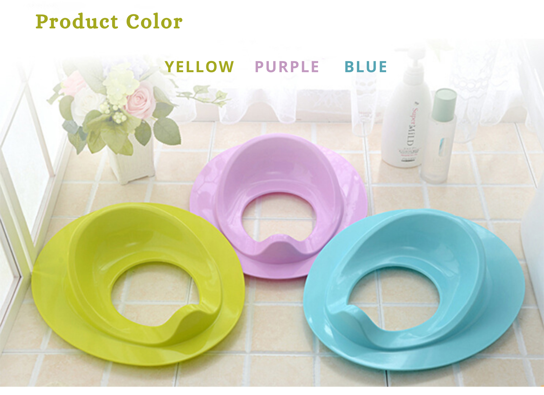 Plastic Potty Training 1-7years Old Baby Toilet Seat Soft Non-Slip
