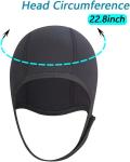 2.5mm Neoprene Dive Cap Surf Cap,Diving Hat,Thermal Wetsuit Hood Cap with Chin