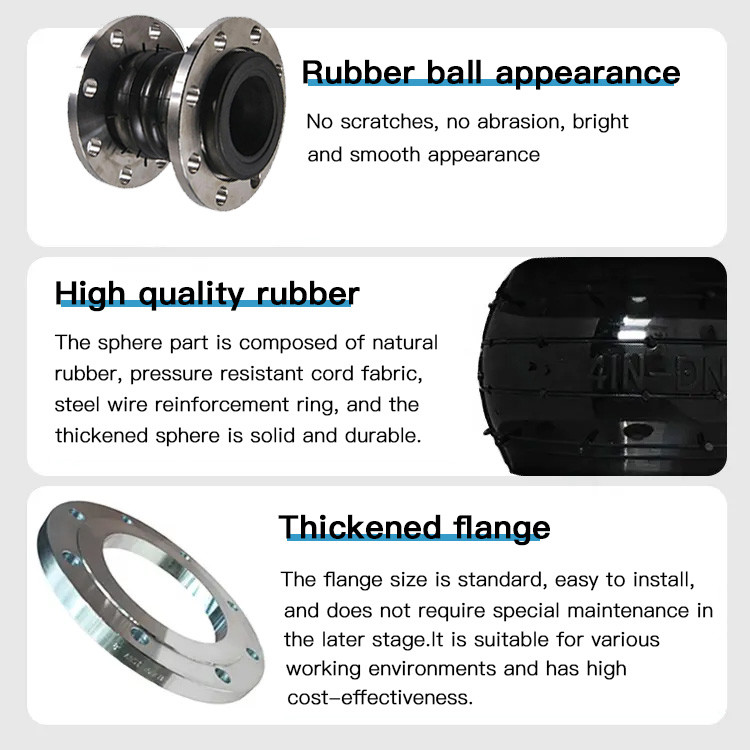 Waterproofing Coupling Compensator Flanged Flexible Epdm Rubber Expansion Joint Stainless Steel Connector Tube
