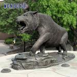 Life Size Hand Made Bronze Tiger Sculpture School Decoration