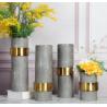 Buy cheap Wholesale Decorative Flower Vases Gold Plated with Marble Cylinder Flower Pot Set from wholesalers