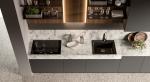 Customized PET Kitchen Cabinets Modern Gray Kitchen Cabinet With Winecase