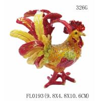 Buy cheap New arts and craft rooster metal jewelry box pewter rooster trinket box rooster product