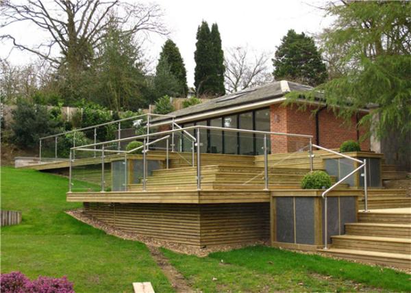 Buy cheap Popular Design Ss Railing With Glass Designs , Stainless Steel Staircase Railing With Glass from wholesalers