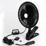 Black Car Cooling Fan Plastic Material 12v / 24v With Half Safety Metal Guard