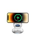 360 Rotating Metal 3 In 1 Wireless Charging Station Folding 15W 2.5W for Watch