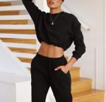 100 Cotton Blank Oversized Sweatshirts Long Sleeve Sweatshirt Crop Top Women