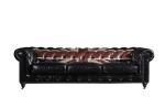 Buy cheap Europe Retro Black Three Seater Leather Chesterfield Couch With Union Jack from wholesalers