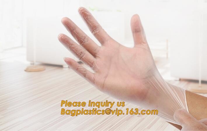 Disposable Clear Poly Hybrid Stretch Gloves, Copolymer Polyethylene PE gloves,household kitchen dining cook transparent