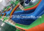 Commercial PVC Tarpaulin Green Jungle Inflatable Water Slide With Small Pool