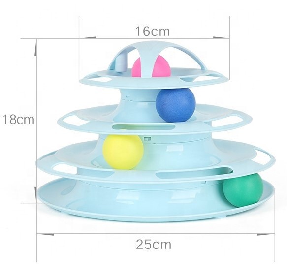 Interactive Funny Cat Track Toy , Cat Roller Toy Pink / White / Blue Color