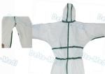 45GSM Disposable Work Coveralls , Elastic Cuffs Chemical Resistant Disposable