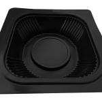 Customized Disposable Black PP Plastic Square Heat Sealed Film Container Tray