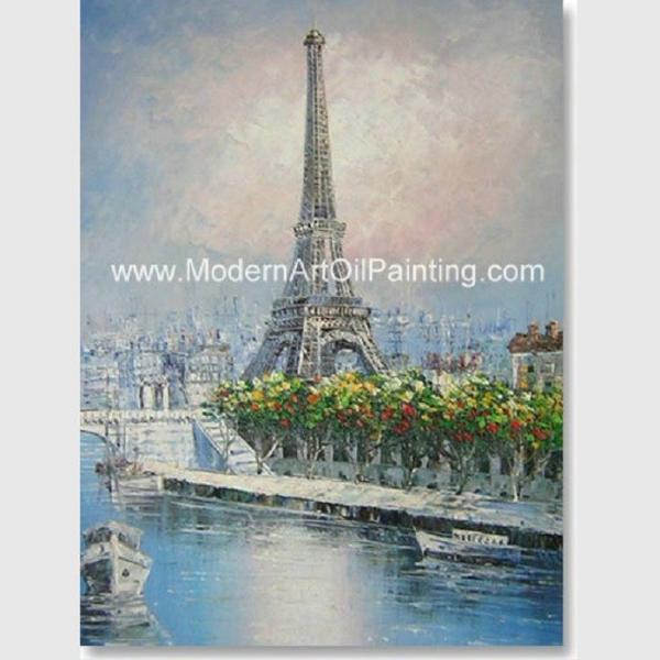 Impression Paris Oil Painting Paris Street Stretching Frame One Panel Office