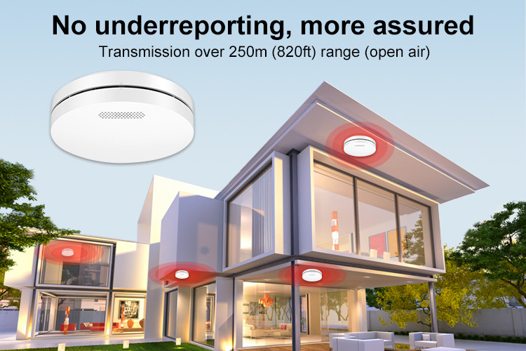3 Years Battery Wireless Interconeted Smoke Alarms Detector Smok Alarm With ABS Material