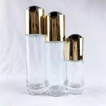 clear luxury face hand cream lotion toner skincare serum glass bottle set