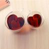 Buy cheap ISO9001 Transparent Glass Custom Drinking Cups Gift Heart Shaped 200ml-300ml from wholesalers