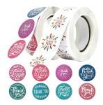 Self Adhesive Custom Shape Waterproof Packaging Thank you Sticker Labels