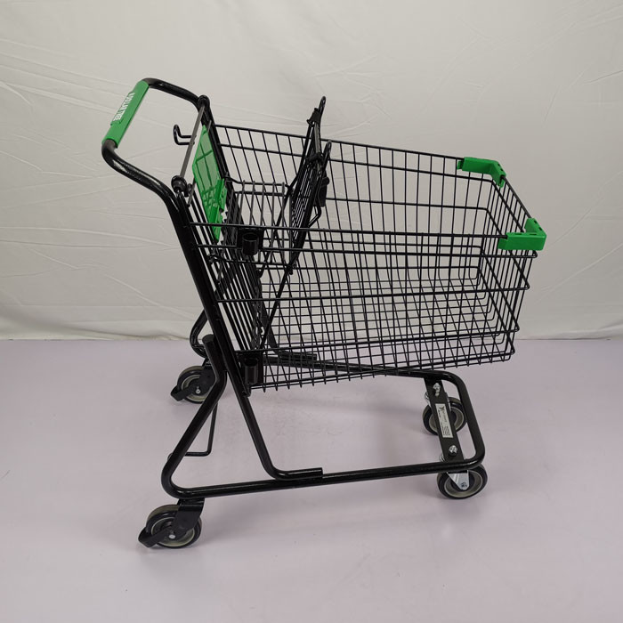 Black Classic Lightweight Shopping Trolley Cart American Style 80L